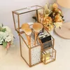 Förvaringslådor Makeup Crganizer Chest of Drawers Clear Glass Vanity Organizer för kosmetiska smycken Hoder/Mirror Beauty Dresser