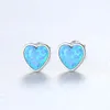New Luxury Opal Heart s925 Silver Needle Stud Earrings Women Jewelry Korean Fashion Romantic 18k Gold Plated Earrings Valentine's Day Gift