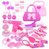 2432PCS Pretend Play Kid Make Up Toys Pink Makeup Set Princess Hairdressing Simulation Plastic Toy For Girls Dressing Cosmetic 220725