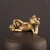 Interior Decorations Retro Bronze Meditate Frog Car Ornament Decoration Zen Buddhism Frogs Auto Home Desk Crafts Small Statue