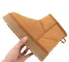 Damesmode Snow Boots Classic Designer Fluffy Bur Booties Echte Suede Leather Classic Chestnut