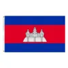 Drapeau du Cambodge 90X150 CM bannière suspendue en Polyester avec deux œillets en laiton pour la décoration extérieure