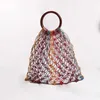 Kvällspåsar bohemisk stil strandmask ihålig kvinnlig tote hink med elegant temperament handväska för kvinnor l221014