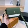Дизайнерская зелено-белая кожаная сумка через плечо Lockme Tender