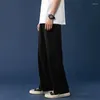 Pantaloni da uomo Summer Thin Ice Silk Uomo Straight Tube Loose Gamba larga Versione coreana Trend Tinta unita Pantaloni casual Oversize 4XL