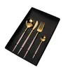 Dinnerware Sets 4pcs/set Stainless Steel Knife Fork Spoon Tea With Storage Gift Box Portuguese Cutlery Wedding Gifts Kitchen Tableware Set