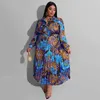 5XL Plus Size Two Piece Dresses Women Designer Print Long Sleeved Top and Maxi Skirt Set 2Pcs Outfits Free Ship