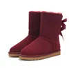 2022 Snow Boots Warm Boot Soft Sheepskin Keep With Card Dustbag Beautiful Gift Hot Sell Winter Aus Half U3280 Two Bow Women