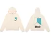 New Mens hoodies RHUDE 후드 남성 여성 디자이너 후드 패션 인기 로고 편지 인쇄 풀오버 가을 스웨터 사이즈 S-XL