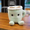 20/30CM mignon Matcha Latte tasse de café en forme d'oreiller vraie vie thé vert Latte café en peluche doux jouets en peluche poupées 220425