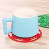 Scava fuori i fiocchi di neve Tappetino per tazza Rosso Verde Fiocchi di neve Sottobicchiere antiscivolo Sottobicchiere per tazze di isolamento termico non tessuto Decorazione natalizia BH7758 TYJ