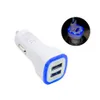 Color light Led Car Charger Dual Usb Car Vehicle Portable Power Adapter 5V 1A