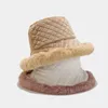 Chapeaux seau à la mode pour femmes et filles, en fourrure de lapin, couleur unie, chapeau de pêcheur, automne hiver, casquette de pêche, chapeaux Panama chauds