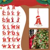 Christbaumschmuck zum Aufhängen, Buchstabenform, englisches Alphabet von A bis Z, mit Weihnachtsmützen-Anhängern