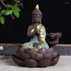 Lampy zapachowe Buddha Ceramiczny przepływ wsteczny Kadzidło Ganesha Lotus Flower Dym Wodospad Holder Uchwyt dekoracyjny dekoracje domu