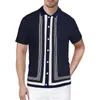 Maglioni da uomo Moda uomo casual monopetto con risvolto a righe Cardigan in maglia manica corta T-shirt giacca