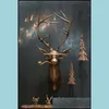 Decorative Objects Figurines Smoking Pipe Bronzed Aluminum Staute Animal With Glasses Hanging Wall Mount Bear Louie Little Mouse F Dhpsa