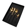 Dinnerware Sets 4pcs/set Stainless Steel Knife Fork Spoon Tea With Storage Gift Box Portuguese Cutlery Wedding Gifts Kitchen Tableware Set