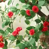 Faux Floral Rose Rattan Wedding Decoration Plastic Hanging Wreath Artificial Flower 16pcs