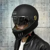 Cykelhjälmar Vintage Motorcyc Hjälm Rambr Cruise Men and Women Full Helmet hela säsongen Portab Winter L221014