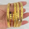 Bangle 4pcs Dubai Women/Man Gold Fashion Exquisite Bracelets African European Ethiopian Girls Jewelry Bangles Bride