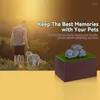 犬のカーシートは、小動物のためのピクチャーポーフレメーションウルンボックスでペット記念記念品のurをカバーしています茶色7.5 "x5.1" x4 "