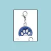 Charms 20 teile/los Farben 18mm Fußabdrücke Katze Hund Pfotenabdruck Hängen Anhänger Charms mit Karabinerverschluss Fit für DIY Schlüsselanhänger Mode Juwel Dhlct