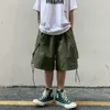 Mäns shorts 2022 Summer Mens Cargo Loose Hip Hop Harajuku Straight Streetwear Bermuda Masculina G221012