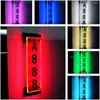 Tr￥dl￶sa RGB -f￤rger Adressskylt Solenergin WTAerproof Acrylic House Numbers f￶r utanf￶r Garden Yard Street Gate