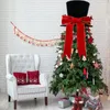 Kerstdecoraties Tree Hat Classic Top Large Bowknot Desktops ornamenten Winter Holiday Party Home Decors