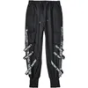 Houzhou Black Cargo Pants Men Joggers Spodnie dla mężczyzn jogging japońska streetwear hip hippie technologiczna gotycka wstążka 220713