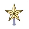 Dekoracje świąteczne Gold Tree Top Star Light Pvc Luminous Decoration Pentagram Home Window Rok 2022