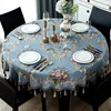 Tail Toil Trots Rose Europese Verdikte Ronde Tafel Doek Neil Jacquard Tafelkleed Woonkamer Koffietafel Cover Kwastje