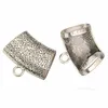 kralen Charms Metal Antique Silver Slide Legering Square Diy Cabochon Set Fashion sieraden Bevindingen voor lederen armbanden 13 mm breed gat 18 mm 50 stks