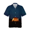 Camicie casual da uomo Jumeast 3d stampato Star Sky Trekking Camping Camicia hawaiana Uomo Forest Camp Manica corta Moda uomo Streetwear