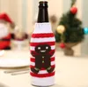 Julstickad vinflaska Cover Party Favor Xmas Beer Wines Väskor Santa Snowman Moose Beers Bottles Covers Wly935