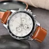 Luxury men's fashion sports watch Quartz movement multi-function timing calendar Waterproof leather watch