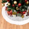 Kerstdecoraties Anti-Fade Fancy Party Decoratie Kerstbomen Vloer Mat Round Long pluche voor festival