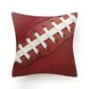 Kussen voetbal basketbal lederen print covers voetbal fans ontcotatieve kussens kussens case moderne mode sofa bank gooi