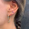earrings purple clear cz