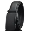 Belts ZAYG Luxury Men Belt Business Style Genuine Leather For High Quality Brand Automatic Ratchet Buckle Brown Black
