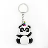 PVC Keychains Chain Chain Chain Ftening Cartoon Panda Keychain Chandejão de carro