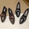 Robe rétro 64b3d chaussures bowknot oxfords femme plates glisser sur des mots de talons épais