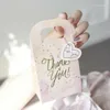 Gift Wrap 60Pcs Pink "Thank You" Wedding Favors Bags Present Handbag Paper Bag Box Candy Chocolate Boxes 9.4x17.5x5.8cm