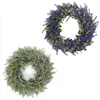 装飾的な花ラベンダーリース天然レイタン人工クリスマス偽植物ホリットドアウォールハンギングのためのホリデー家具装飾