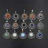 Natural Gem Stone Round Sun Crystal Pärledhänge Fashion Accessories Simple Hanging Wholesale BH015