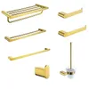 Conjunto de acessórios de banho Conjunto de hardware de banheiro dourado escovado Towel Ring Ring Ring Rodancel Gancho Pusher de papel