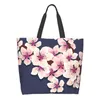 Storage Bags Reusable Shopper Sack Shoulder Canvas Shopping Bag Tote For Women Beach School Casual Large Kawaii Cute Blooms