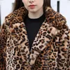 Cappotto lungo in pelliccia sintetica da donna High Street con stampa leopardata Giacca soffice Donna Trench invernale in peluche di qualità