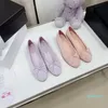 Zapatos de vestir Diseñador Ballet Zapatos individuales Corbata de lazo clásica Redondo a juego